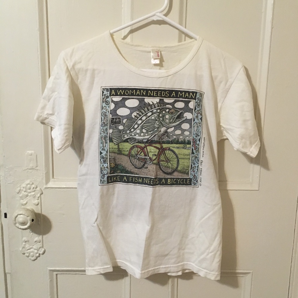 fish on bicycle t-shirt